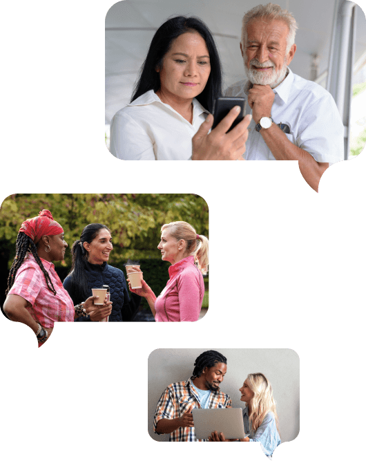 Images of people debating
